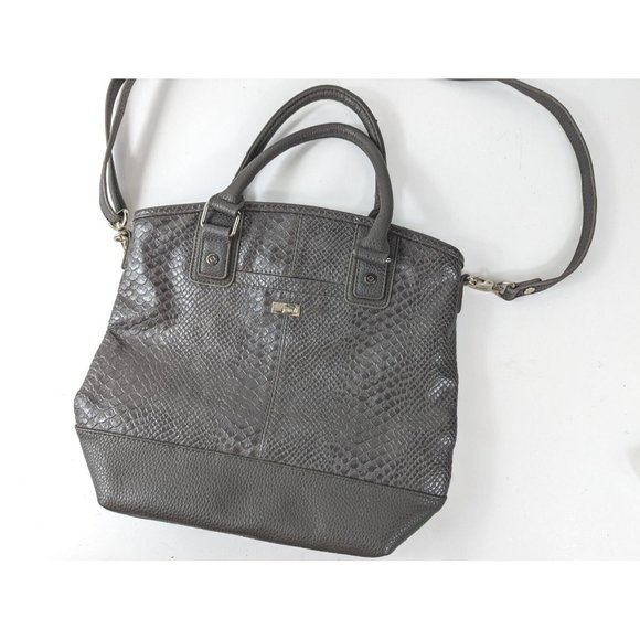 Jewell By Thirty‎ One Gray Croc Print Shoulder Hand Bag Purse. Large - Picture 2 of 8